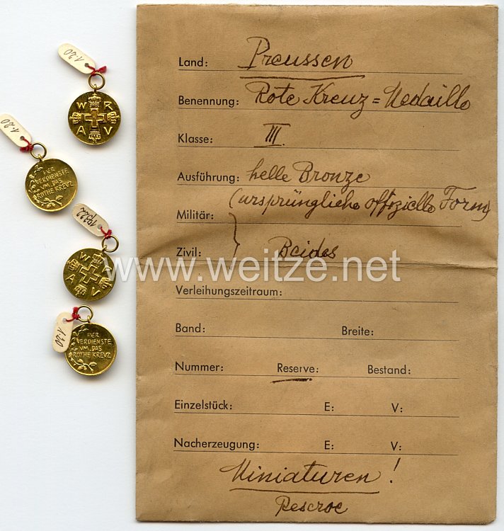 Preussen Rot-Kreuz-Medaille 3. Klasse - Miniatur