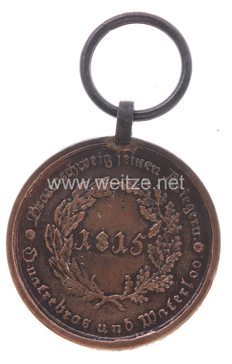 Braunschweig Waterloo - Medaille 1818 Bild 2