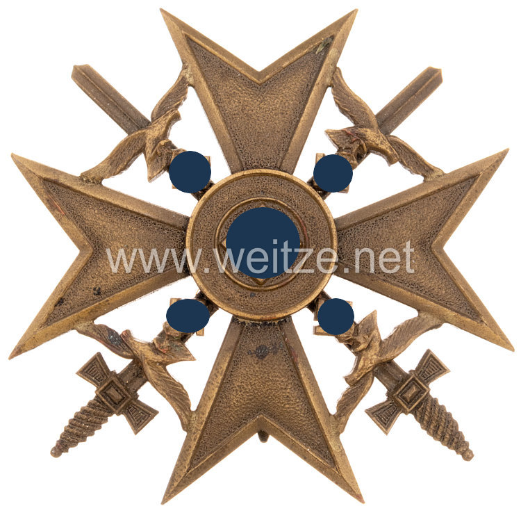 Spanienkreuz in Bronze mit Schwertern im LDO-Etui Bild 2