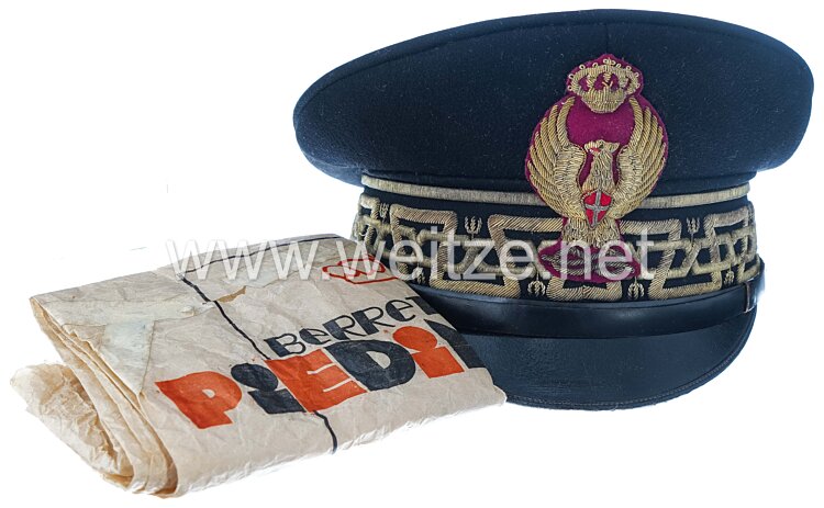Faschistisches Italien 2. Weltkrieg schwarze Schirmmütze für einen General der Polizei