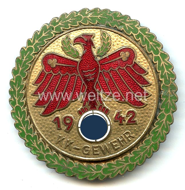 Standschützenverband Tirol-Vorarlberg - Gaumeisterabzeichen 1942 in Gold mit Eichenlaubkranz 