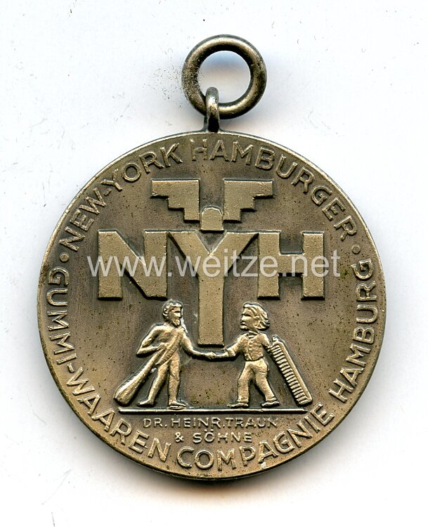 Medaille New-York Hamburger Gummi-Waaren Compagnie "Für 25 Jahre treuer Arbeit"