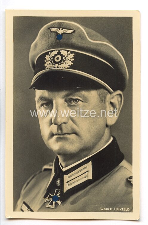Heer - Portraitpostkarte von Ritterkreuzträger Oberst Otto Hitzfeld
