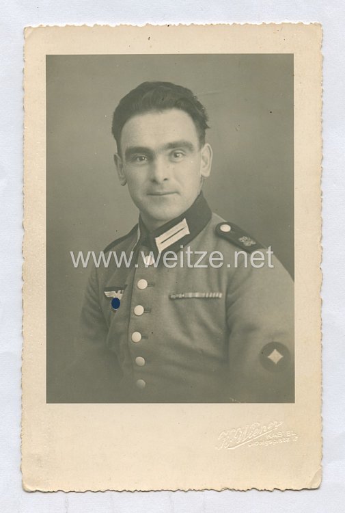 Wehrmacht Heer Portraitfoto, Schütze mit Feldspange