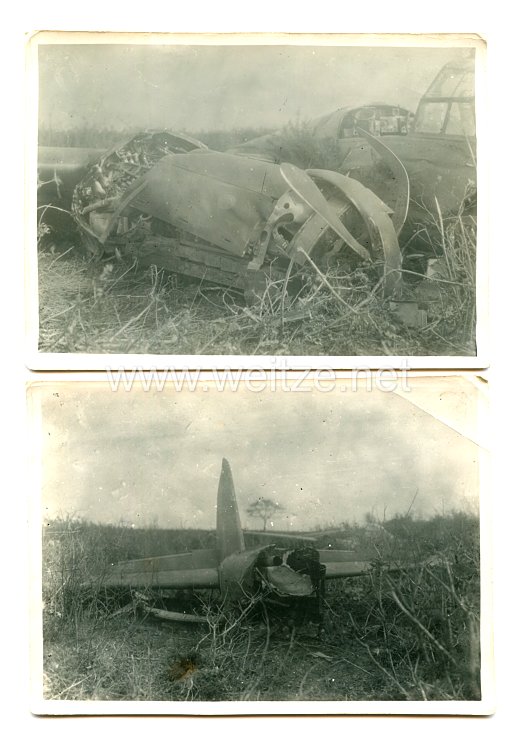 Luftwaffe Pressefoto: abgeschossener deutscher Bomber