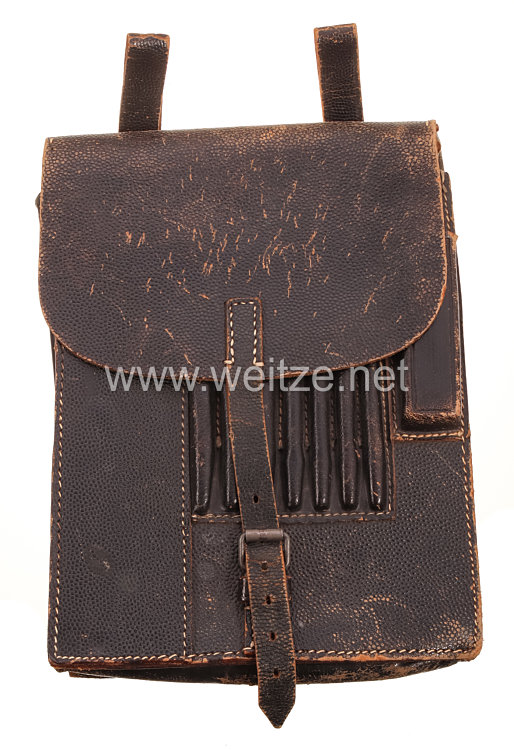 Wehrmacht braune Kartentasche mit Inhalt - 1. Batterie-Werfer-Regiment 71.
