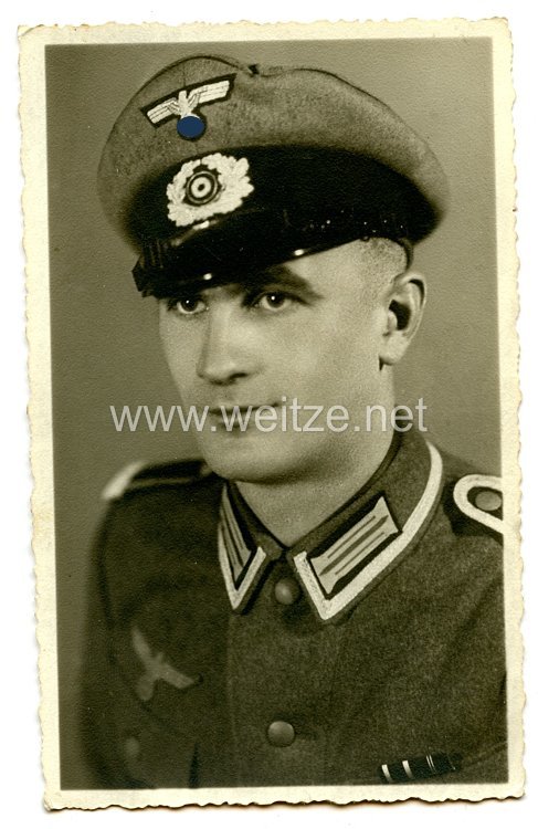 Wehrmacht Heer Portraitfoto, Offiziers-Anwärter mit Schirmmütze