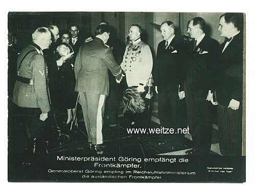 III. Reich - Pressefoto - Bildschau des Tages - Ministerpräsident Göring empfängt die Frontkämpfer