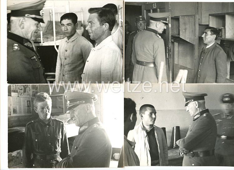 Wehrmacht Heer Fotos, General Ralph von Heygendorff besichtigt die Ausländischen Freiwilligen der 162. (Turkmenische) Infanterie-Division bei ihren Dienst in der Kaserne