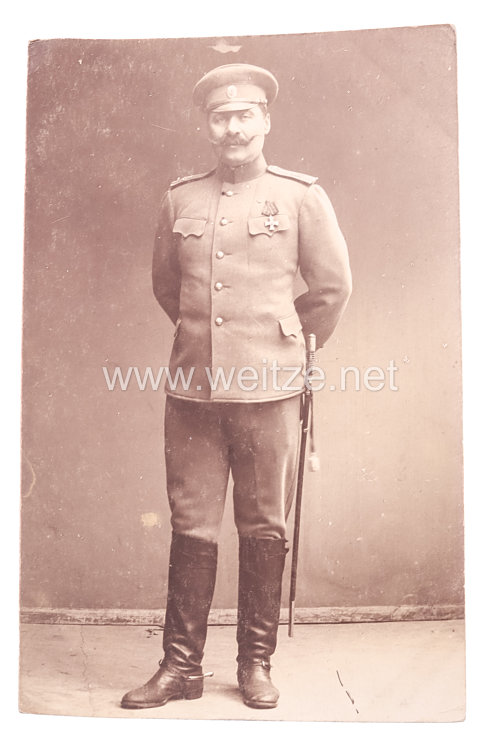 Zaristisches Rußland 1. Weltkrieg Foto eines Offiziers und Träger des St. Georg Ordens