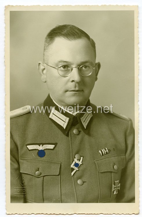 Wehrmacht Portraitfoto eines Oberleutnant der Reserve, Veteran aus dem 1. Weltkrieg