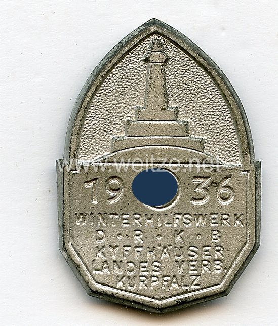 III. Reich - Winterhilfswerk D.R.K.B. Kyffhäuser Landesverband Kurpfalz 1936