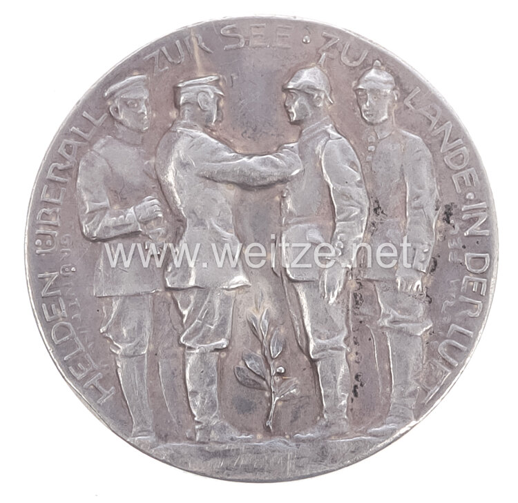 1. Weltkrieg - Patriotische Medaille Kaiser Wilhelm II. "Helden überall zur See, zu Lande, in der Luft" Bild 2