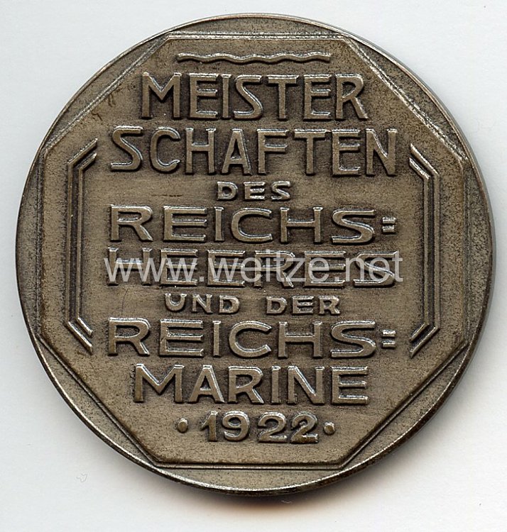 Meisterschafts-Plakette des Reichsheeres und der Reichsmarine 1919-1931 - 2. Preis von 1922 Bild 2