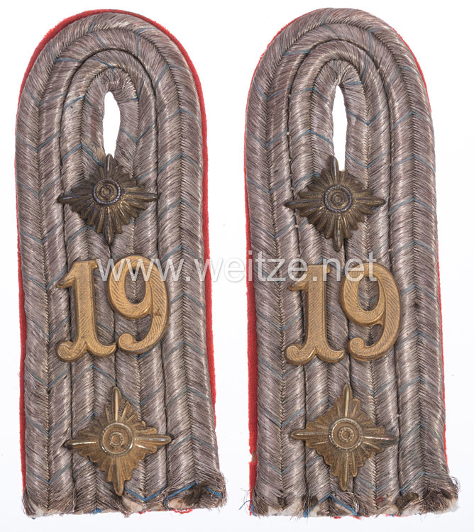 Bayern Paar Schulterstücke für einen Hauptmann im 19. Infanterie-Regiment König Viktor Emanuel III. von Italien