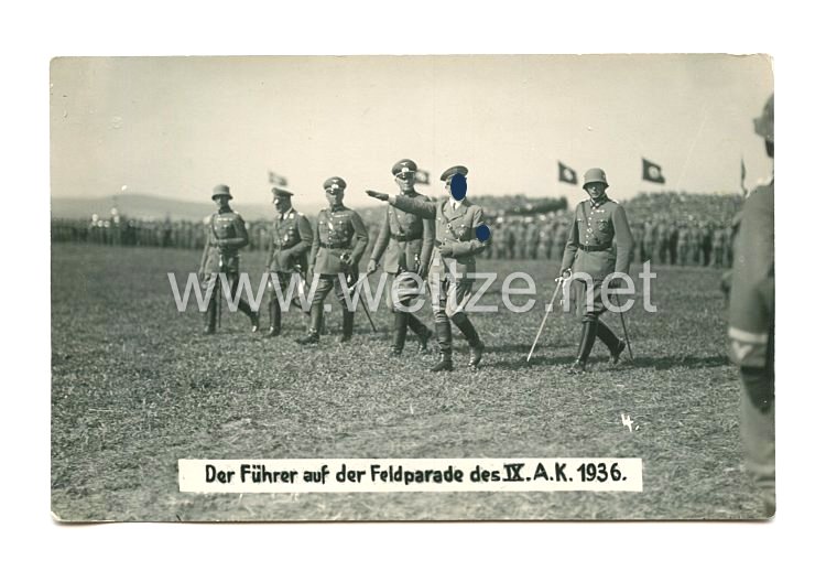 III. Reich Foto, Adolf Hitler auf der Feldparade des IX. A.K. 1936