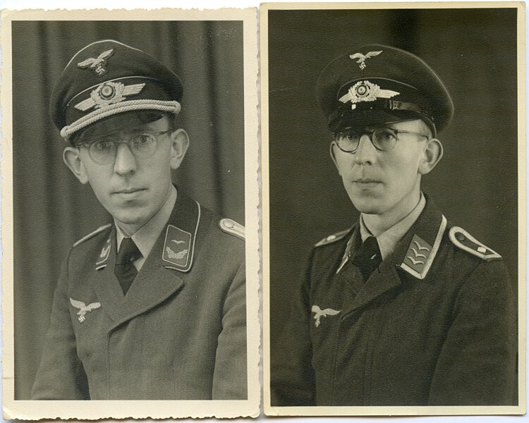 Portraitfotos eines Feldwebels und späteren Leutnants