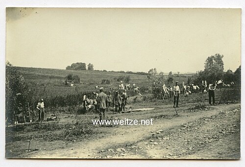 1.Weltkrieg Foto, Frontsoldaten bei einer Erholungspause im Hinterland