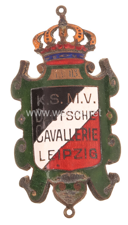 Sachsen Fahnenbeschlag für Vereinsfahne des Königlich sächsischen Militär Verein Deutsche Cavallerie Leipzig
