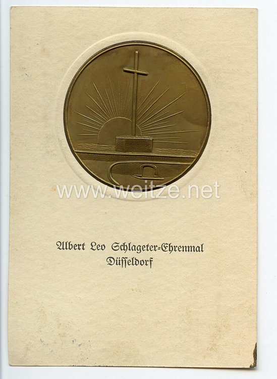 III. Reich - Propaganda-Postkarte - " Albert Leo Schlageter-Ehrenmal Düsseldorf "