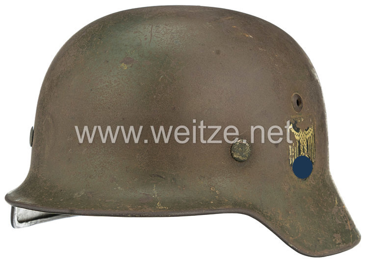 Wehrmacht Stahlhelm M 35 mit 2 Emblemen