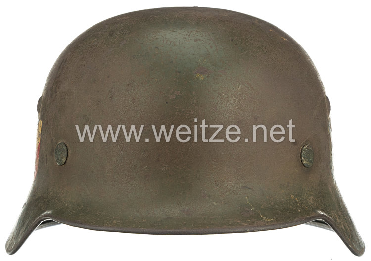 Wehrmacht Stahlhelm M 35 mit 2 Emblemen Bild 2