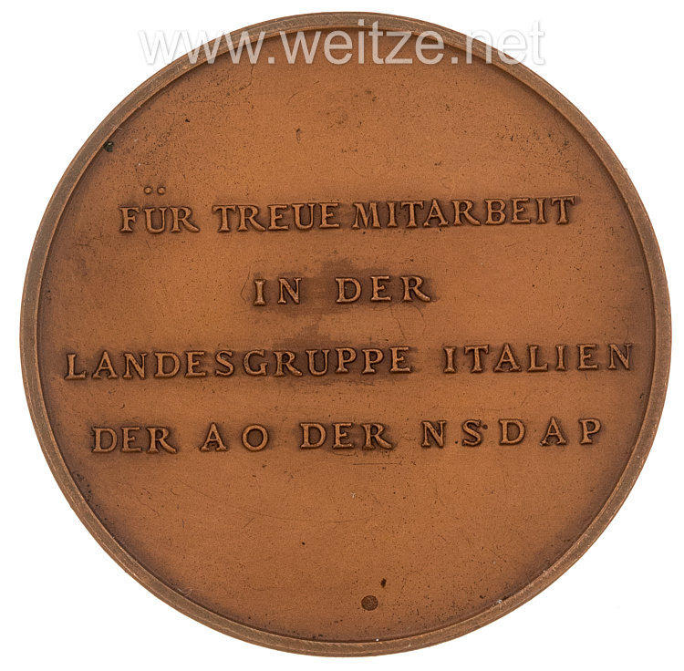 NSDAP nichttragbare Auszeichnungsplakette der NSDAP AO Landesgruppe Italien zum "Staatsbesuch Adolf Hitlers in Italien 1938" Bild 2