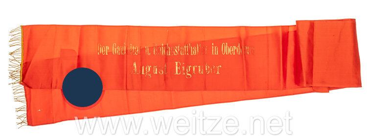 NSDAP Kranzschleife des Gauleiters Oberdonau August Eigruber für einen verstorbenen Kameraden Bild 2