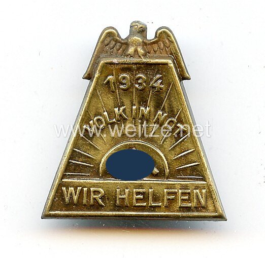 III. Reich - " Volk in Not - Wir helfen 1934 "