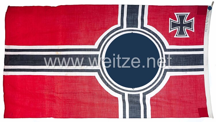Kriegsmarine Reichskriegsflagge, mittlere Ausführung für Zerstörer, etc. Bild 2