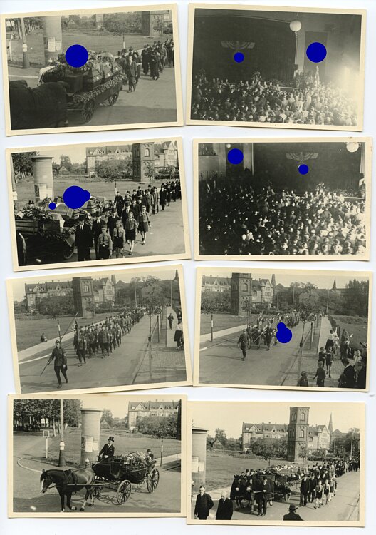Fotokonvolut, Beerdigungs Trauerzug mit Organisationen der NSDAP in Lünen