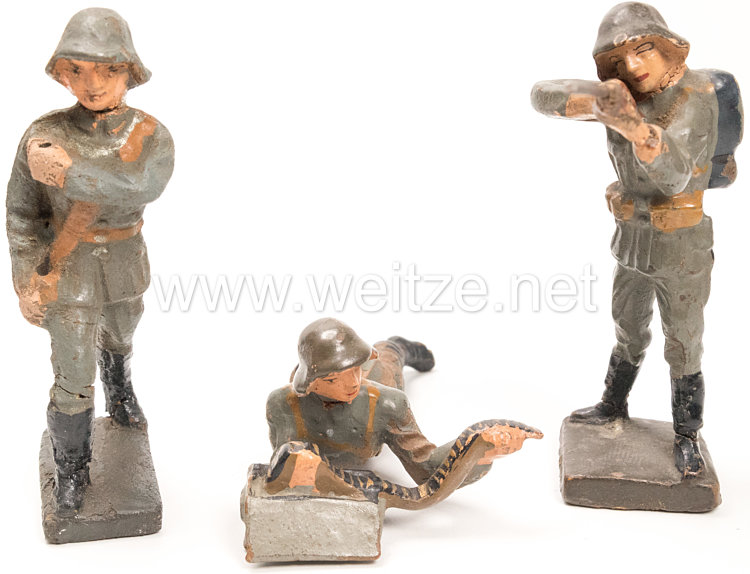 Lineol - Dänemark 3 Soldaten mit Stahlhelm