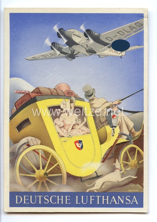 III. Reich - farbige Propaganda-Postkarte - " Deutsche Lufthansa "