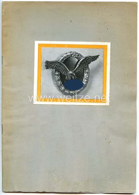 Luftwaffe - Erinnerungsheft an den Flugzeugführer Franz Erwein Graf von Schönborn-Wiesentheid " Franz von Schönborn zum Gedächtnis "