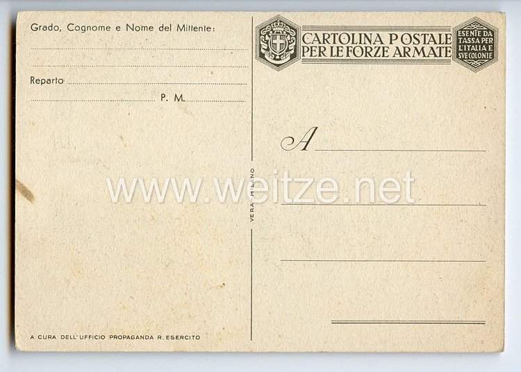 III. Reich / Italien - farbige Propaganda-Postkarte - " Deutschland und Italien gegen die UdSSR " Bild 2