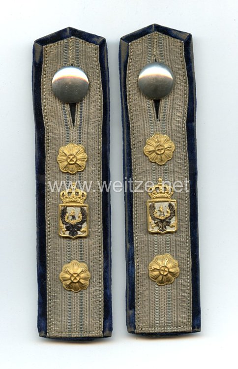 Preußen Militär-Intendantur Paar Feldachselstücke Modell 1866 für einen Ober-Militär-Intendantur-Sekretär