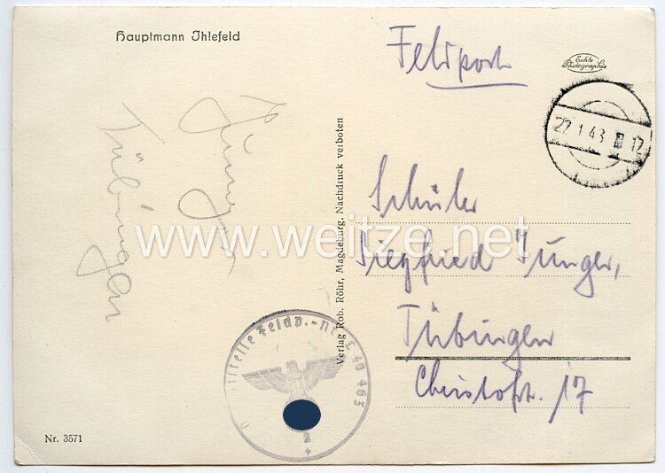 Luftwaffe - Originalunterschrift von Ritterkreuzträger Major Herbert Ihlefeld Bild 2