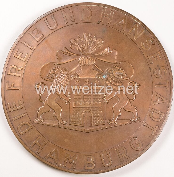 III. Reich - Die Freie und Hansestadt Hamburg - " Medaille für treue Arbeit im Dienste des Volkes "