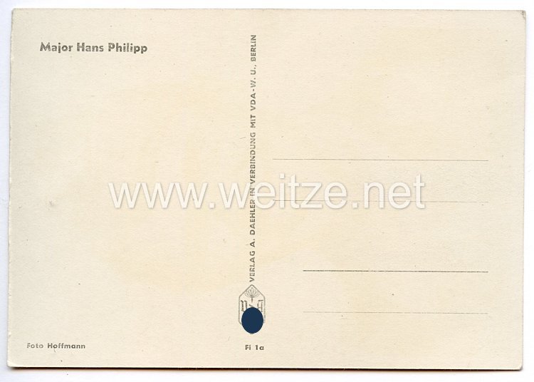 Luftwaffe - Originalunterschrift von Ritterkreuzträger Hauptmann Hans Philipp Bild 2