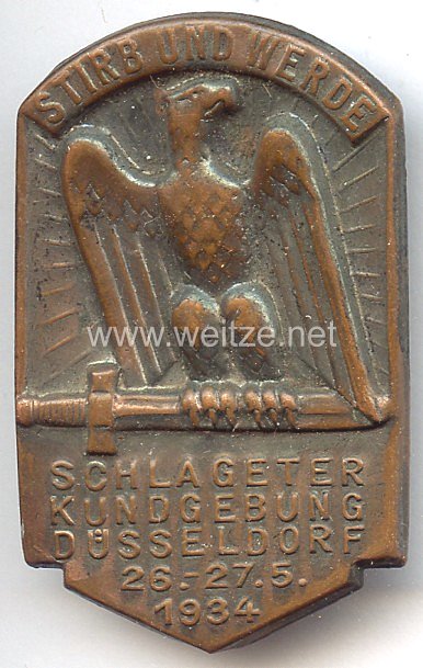 III. Reich - Schlageter Kundgebung Düsseldorf 26.-27.5.1934 " Stirb und werde "