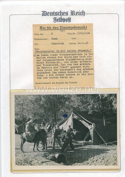Luftwaffe Pressefoto: Am Rande der Vormarschstraße in Tunesien. 14.1.1943
