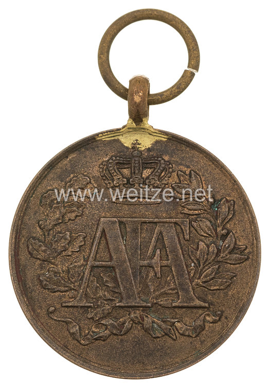 Sachsen Königreich Dienstauszeichnung 1831-1873 bronzene Medaille für 10 bis 24 Dienstjahre "für lange u. gute Dienste"