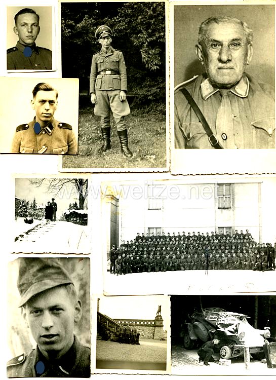 Waffen-SS Fotogruppe eines Soldaten im 2. Weltkrieg