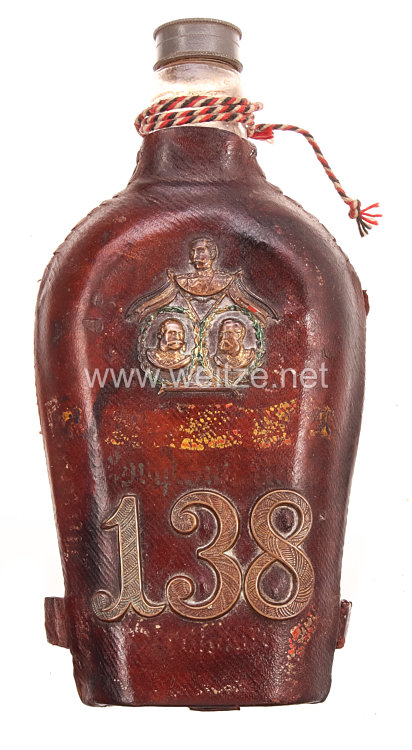 Preußen Reservistenflasche für einen Soldaten im 3. Unter-Elsässischen Infanterie-Regiment Nr. 138