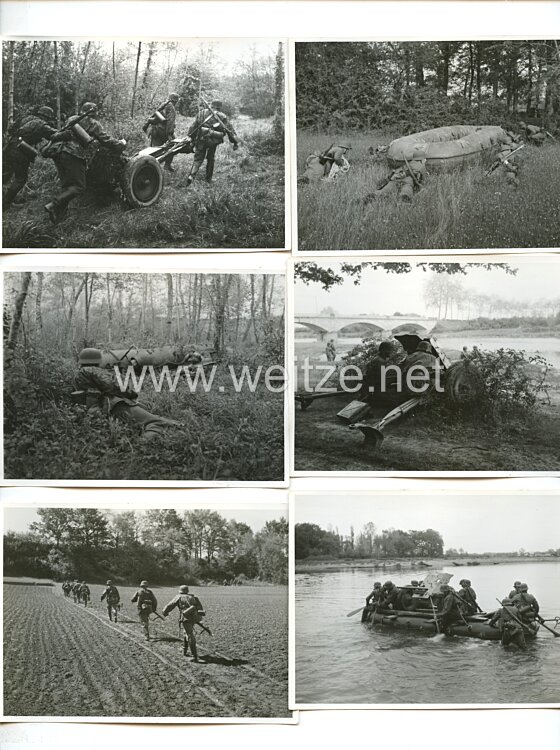 Waffen-SS Fotogruppe, SS-Soldaten üben im Verbund mit Wehrmachtssoldaten eine Flussüberquerung mit Schlauchbooten