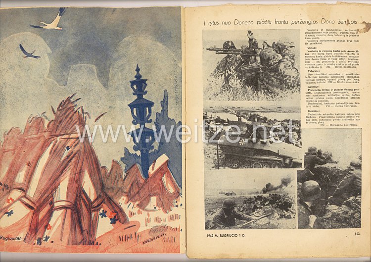 III. Reich / Litauen - Zeitschrift " Savaitė " - Jahrgang 1942 Nr. 7 Bild 2