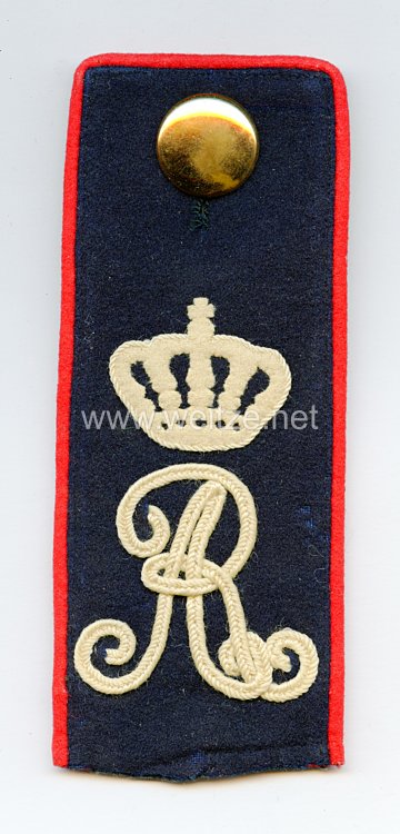 Königreich Sachsen Einzel Schulterklappe für Mannschaften im Königlich Sächsischen 1. (Leib-)Grenadier-Regiment Nr. 100