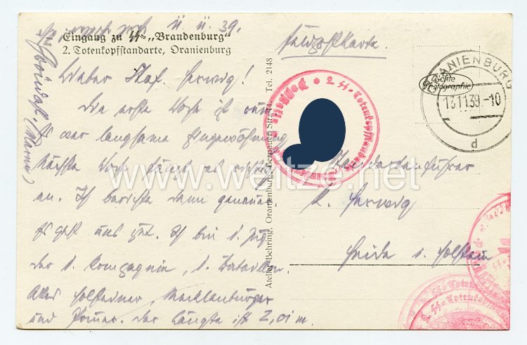 Ansichtskarte / Postkarte Oranienburg, 2. Totenkopfstandarte, SS Brandenburg Bild 2