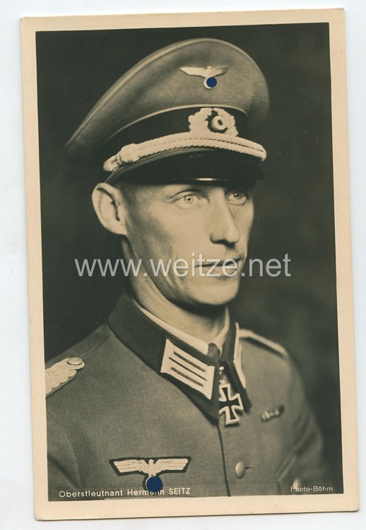 Heer - Portraitpostkarte von Ritterkreuzträger Oberstleutnant Hermann Seitz