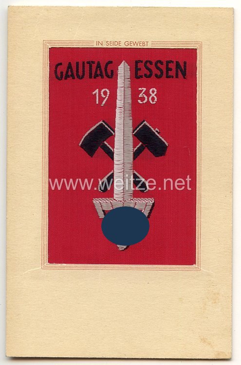 III. Reich - farbige Propaganda-Postkarte - " Gautag 1938 der NSDAP Gau Essen "